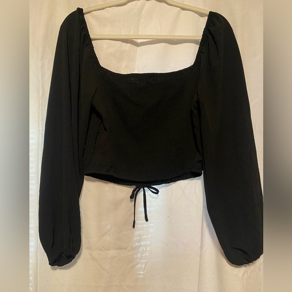 Forever 21 Black Puff Sleeve Blouse - Picture 6 of 8